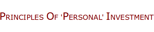 Principles of 'Personal' Investments (02 October, 2015)